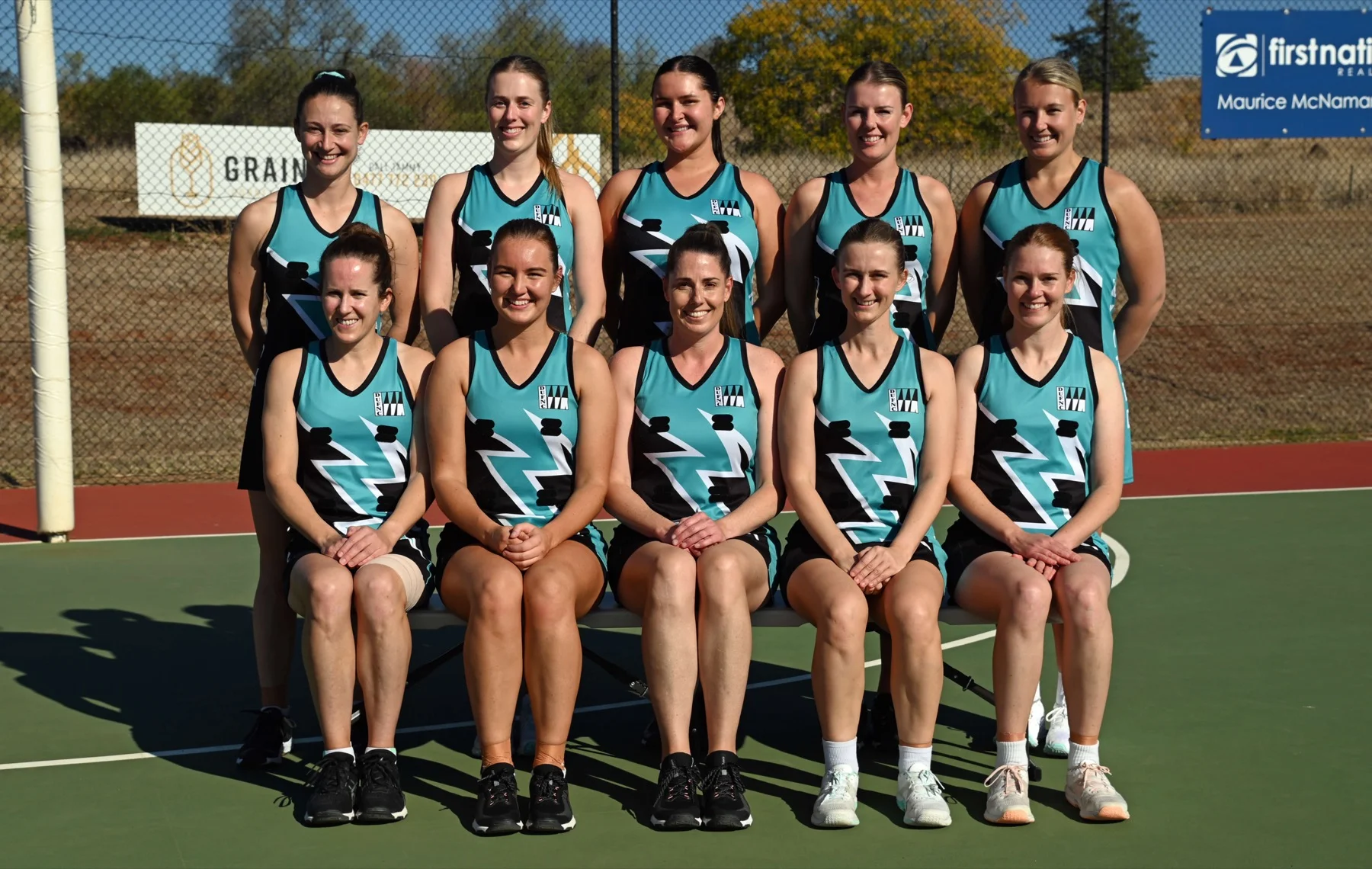Dookie United A Grade netball team — official 2025 team photo