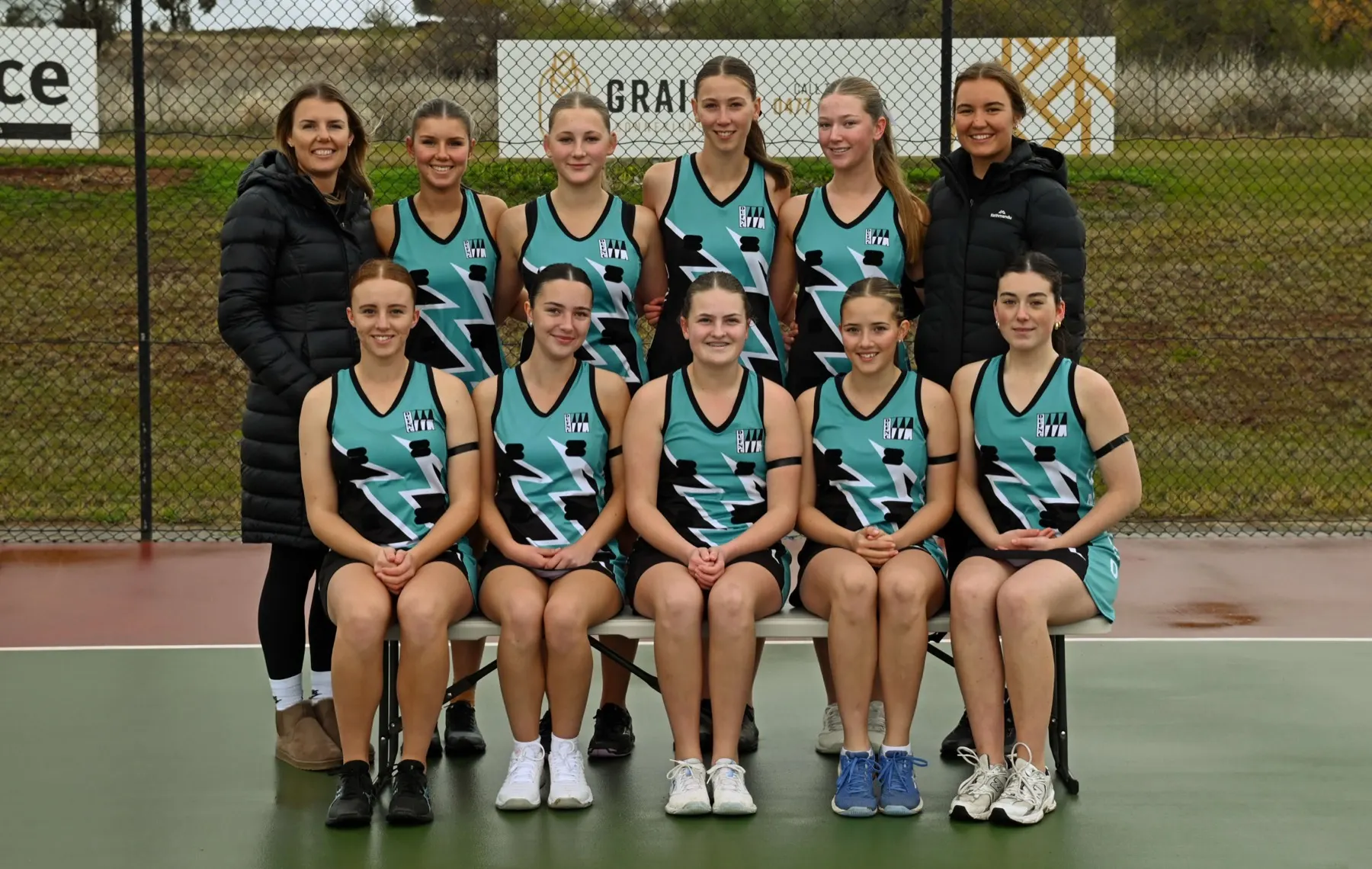 Dookie United Under 17 netball team — official 2025 team photo